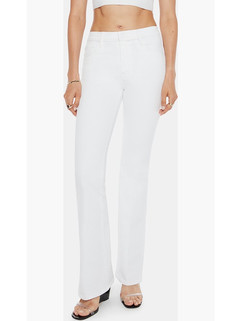 MOTHER Denim The Weekender Flare Jeans in Totally Innocent Wash New!